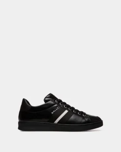 Tennis-Sneaker Aus Leder In Schwarz