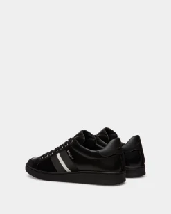 Tennis-Sneaker Aus Leder In Schwarz
