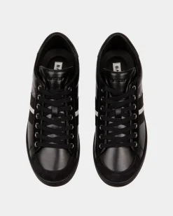Tennis-Sneaker Aus Leder In Schwarz