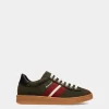 Tennis-Sneaker Aus Wollstoff In Sage Green Und Rot