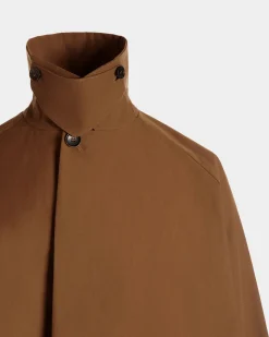 Trenchcoat Aus Braunem Nylon