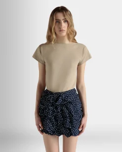 T-Shirt Aus Baumwolle In Beige