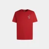 T-Shirt Aus Baumwolle In Candy Red Mit Mountain Flower-Print