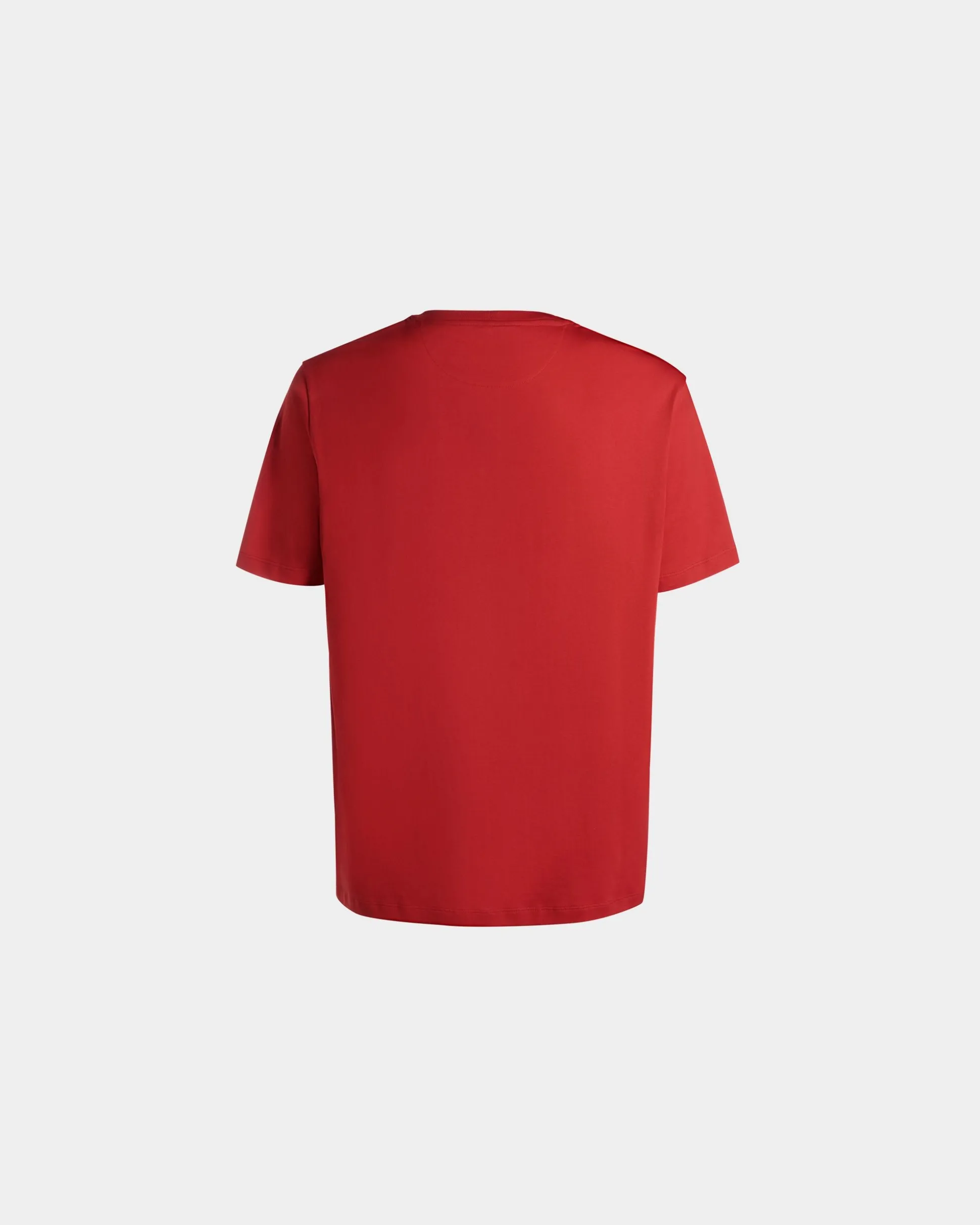 T-Shirt Aus Baumwolle In Candy Red Mit Mountain Flower-Print
