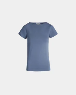 T-Shirt Aus Baumwolle In Light Blue