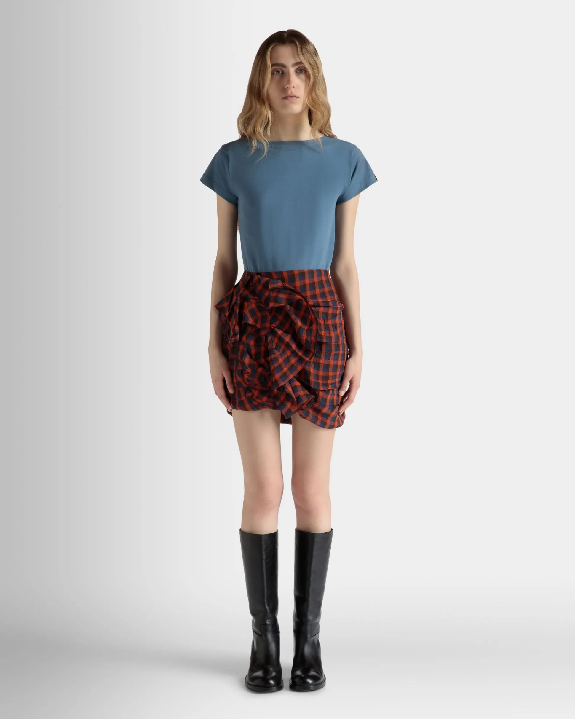 T-Shirt Aus Baumwolle In Light Blue