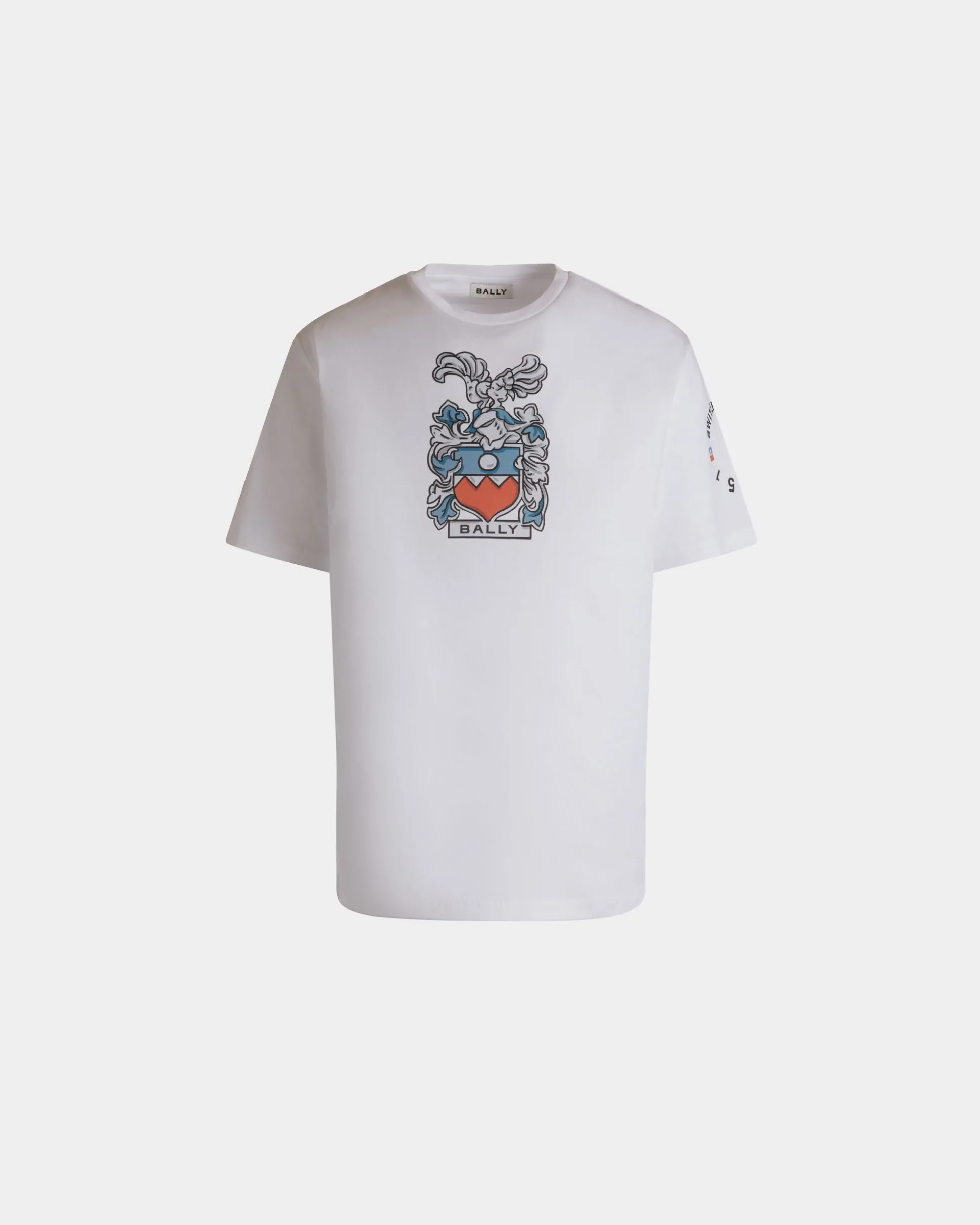 T-Shirt Aus Baumwolle In Weiß Mit Bally-Crest