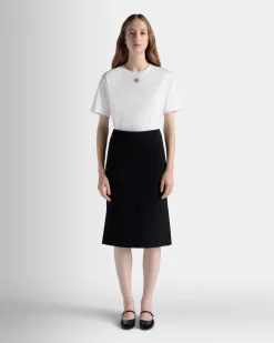 T-Shirt Aus Baumwolle In Weiß Mit Bally Crest Logo