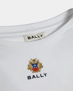 T-Shirt Aus Baumwolle In Weiß Mit Bally Crest Logo