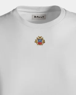 T-Shirt Aus Baumwolle In Weiß Mit Bally Crest Logo