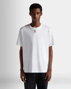 T-Shirt Aus Baumwolle In Weiß Mit Bally Crest Logo