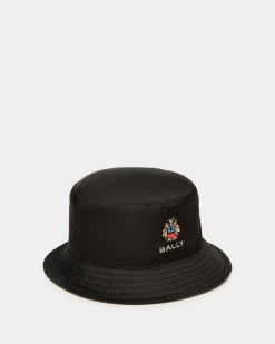 Wendehut Aus Funktionsgewebe In Schwarz Und Olive Green Mit Bally Crest Logo
