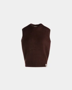 Weste Aus Mohair Und Seide In Braun