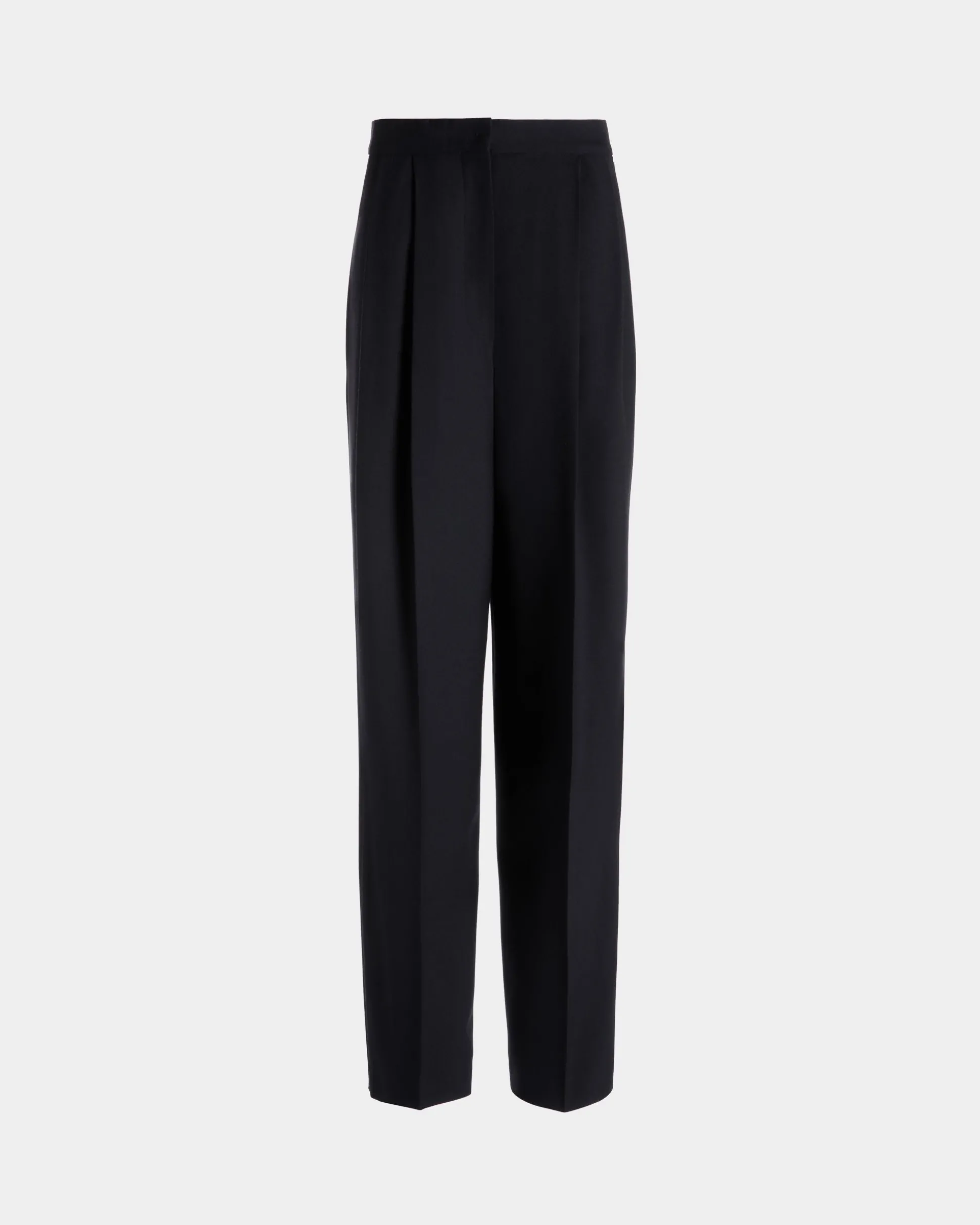 Wide Leg-Hose Für Damen Aus Wollmix In Navy Blue