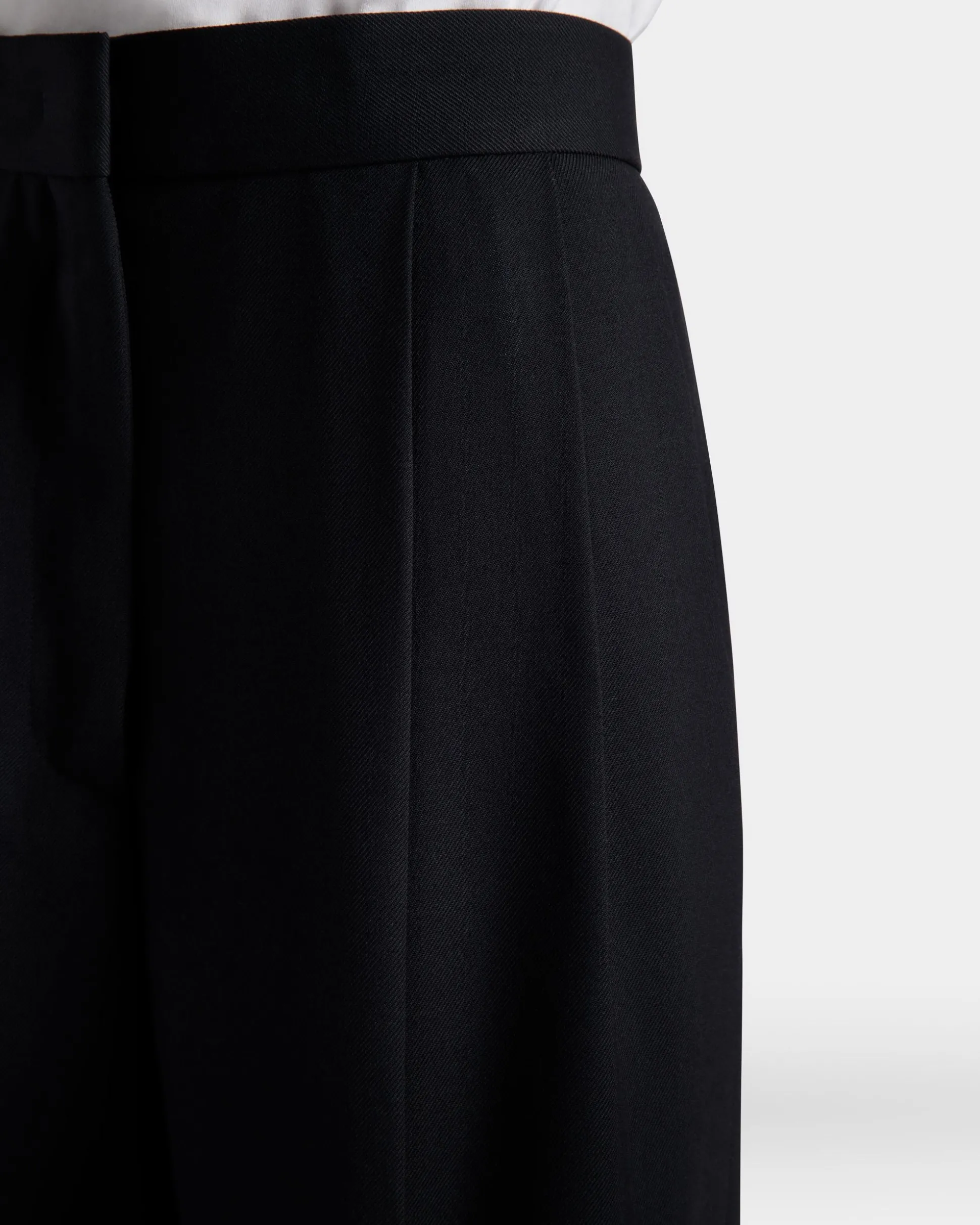 Wide Leg-Hose Für Damen Aus Wollmix In Navy Blue