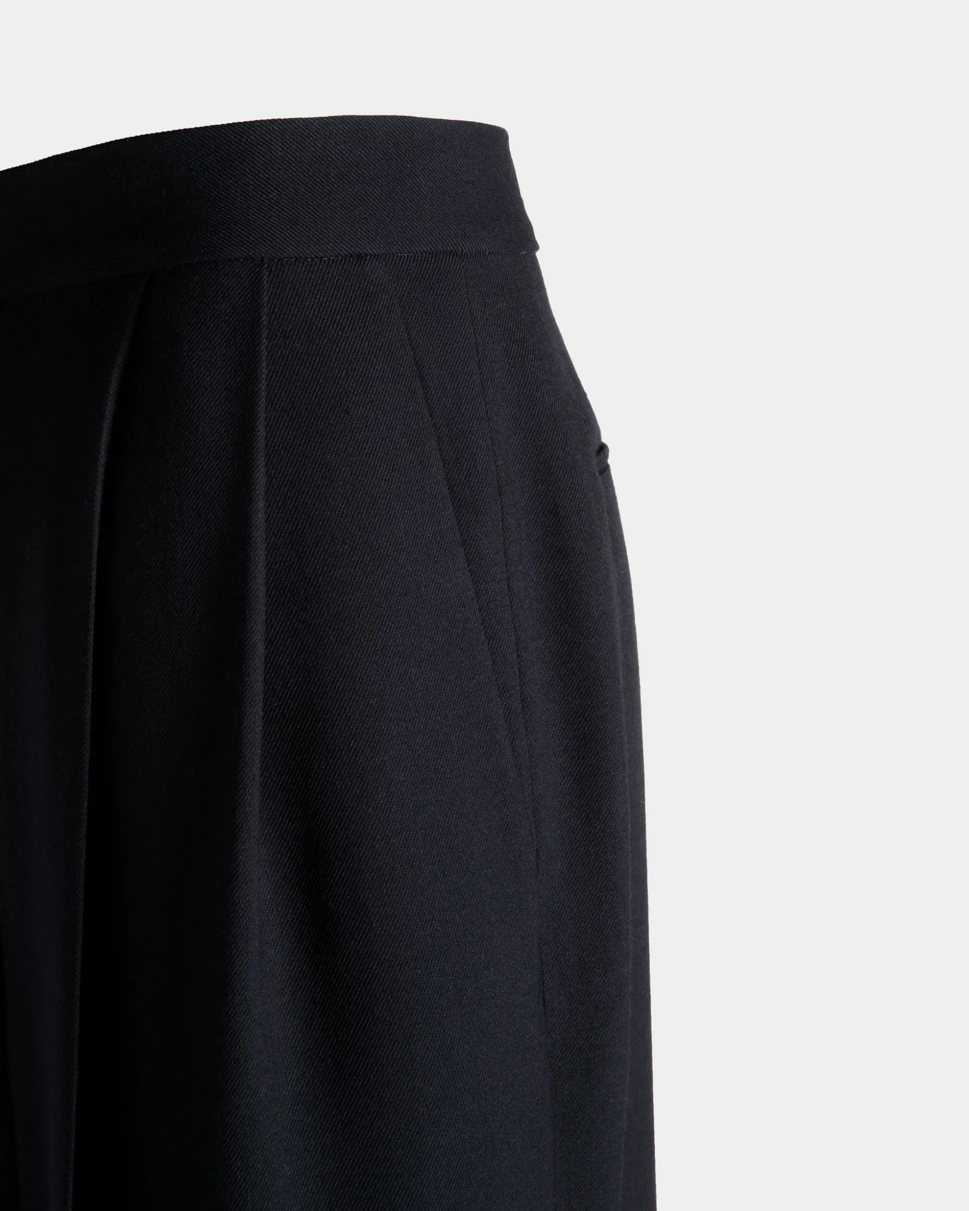 Wide Leg-Hose Für Damen Aus Wollmix In Navy Blue