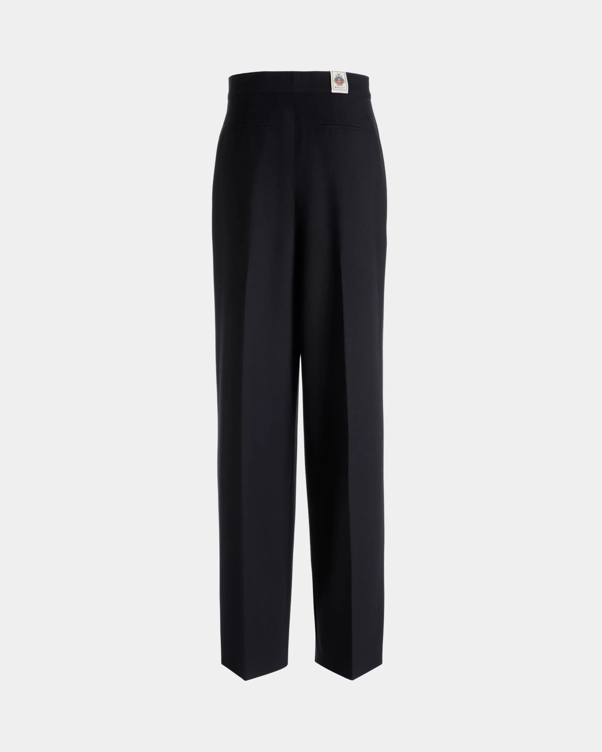 Wide Leg-Hose Für Damen Aus Wollmix In Navy Blue