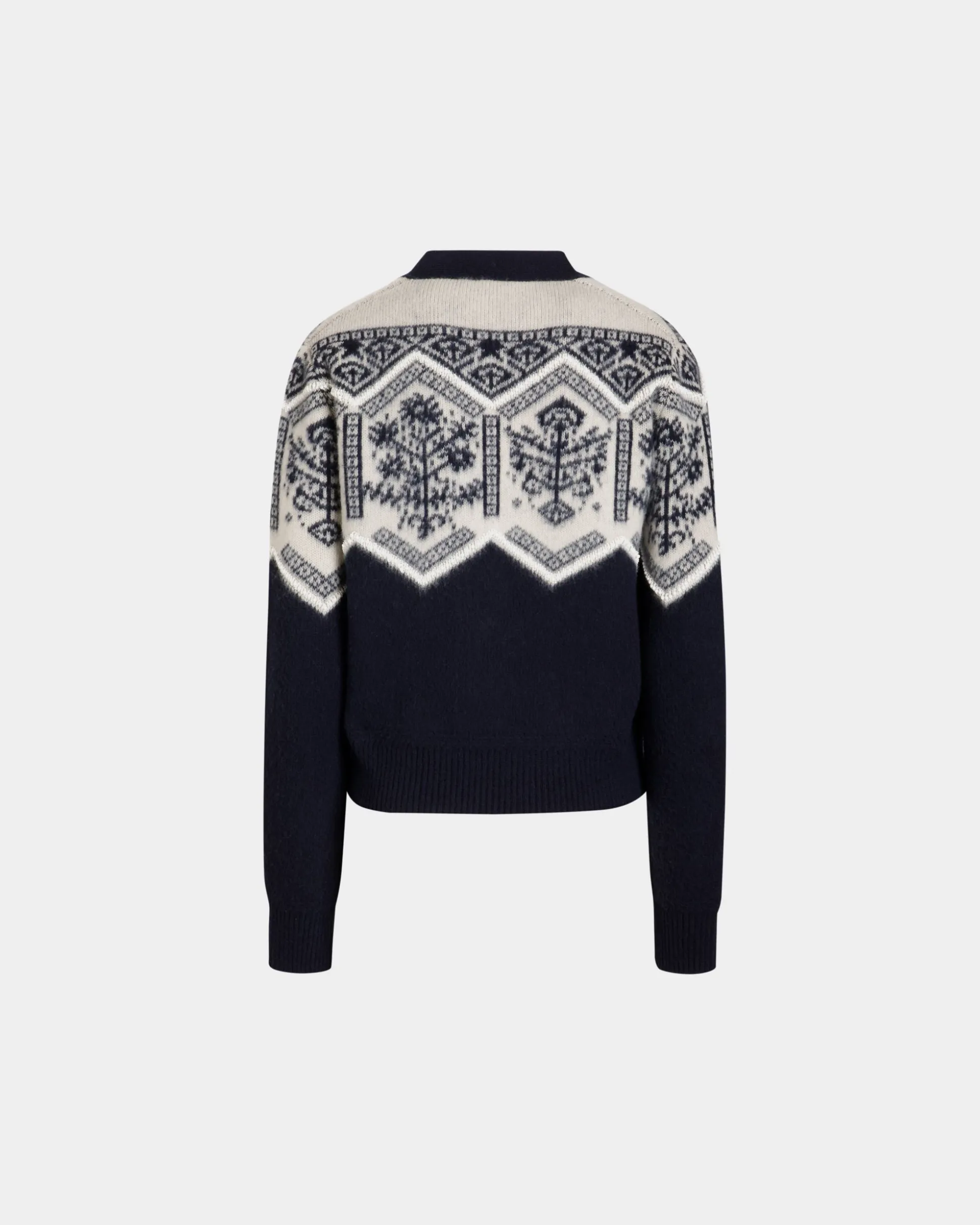 Winter Capsule Cardigan Aus Wolle In Navy Blue Mit Heritage-Blume