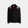 Winter Capsule Jacke Mit Alpenblumen Aus Wollmix In Schwarz