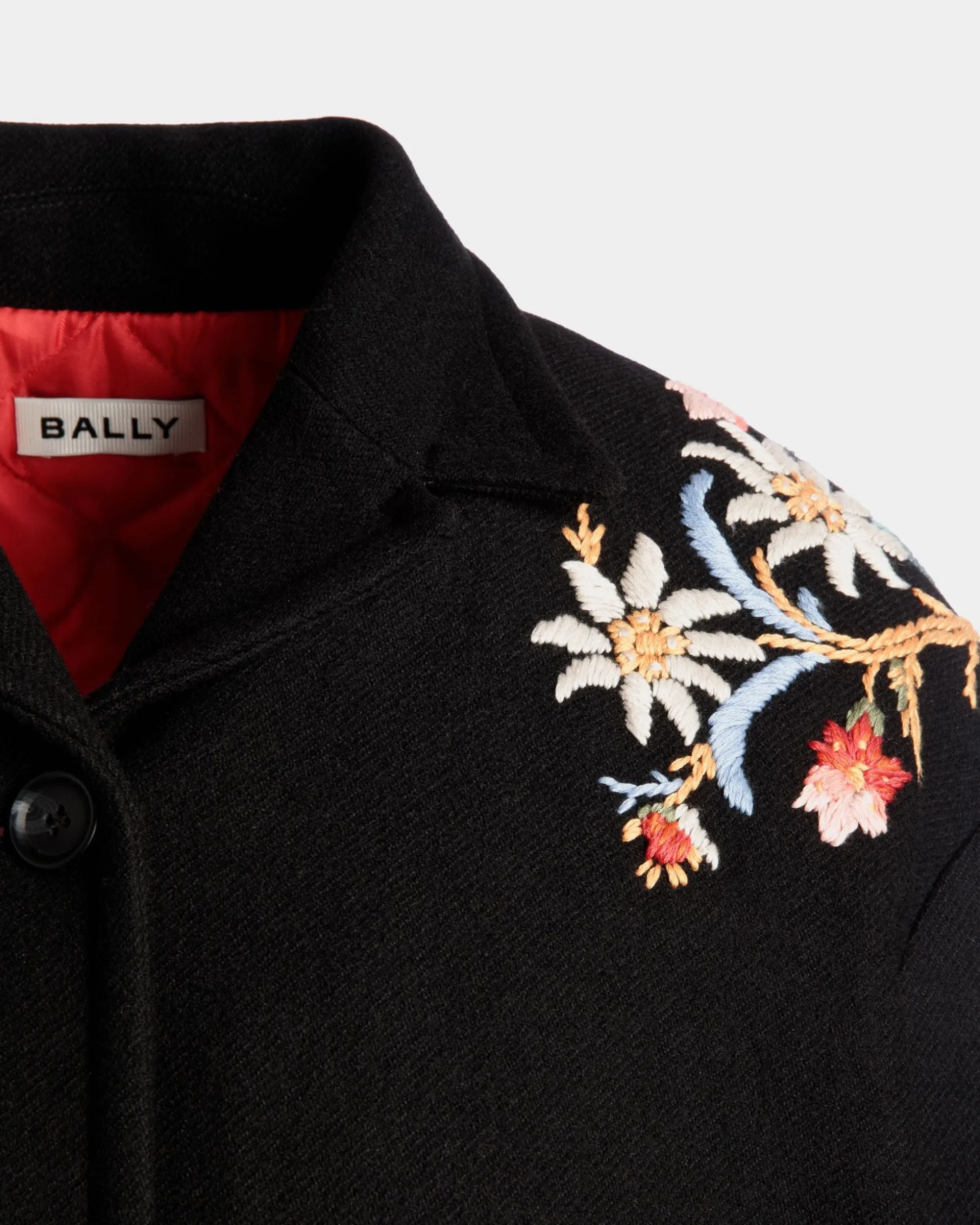 Winter Capsule Jacke Mit Alpenblumen Aus Wollmix In Schwarz