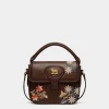 Winter Capsule Minitasche Aus Kastanienbraunem Leder Mit Alpenblumen