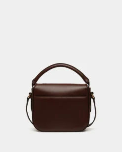 Winter Capsule Minitasche Aus Kastanienbraunem Leder Mit Alpenblumen