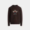 Winter Capsule Pullover Mit Rundhalsausschnitt Und Alpenblumen Aus Wolle In Ebenholzschwarz