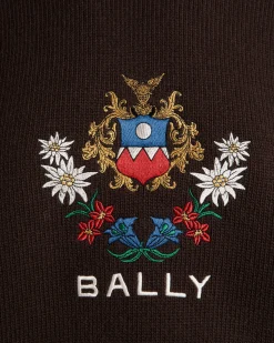 Winter Capsule Pullover Mit Rundhalsausschnitt Und Alpenblumen Aus Wolle In Ebenholzschwarz