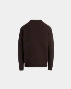 Winter Capsule Pullover Mit Rundhalsausschnitt Und Alpenblumen Aus Wolle In Ebenholzschwarz