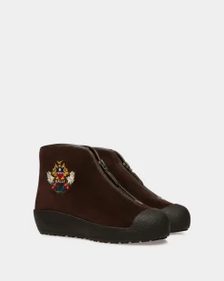 Winter Capsule Stiefeletten Aus Braunem Veloursleder