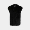 Winter Capsule Weste Aus Schwarzem Schaffell