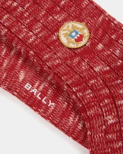 Wollsocken In Candy Red Mit Bally-Wappen-Logo